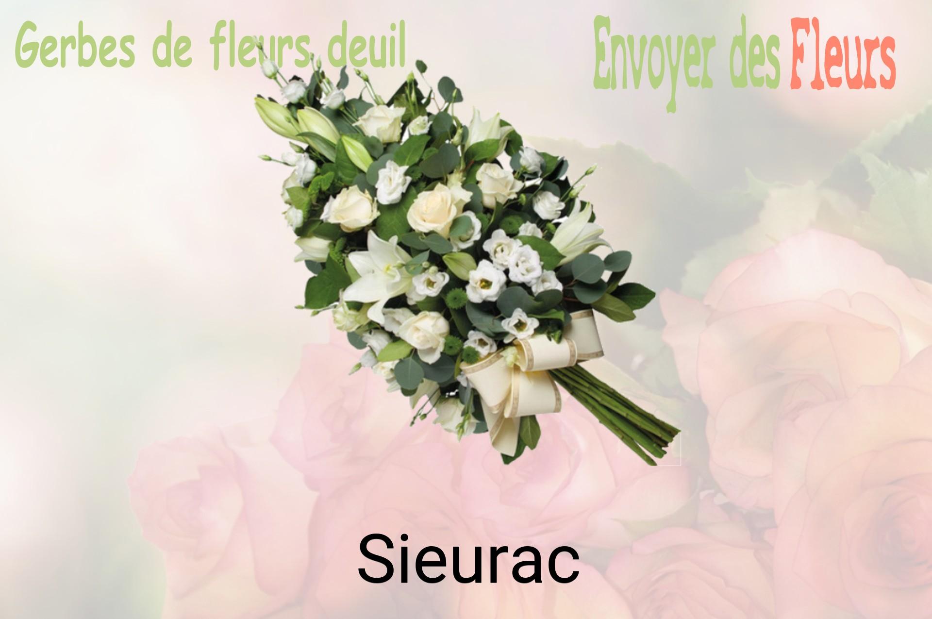 Gerbe de fleurs de deuil livrée à Sieurac